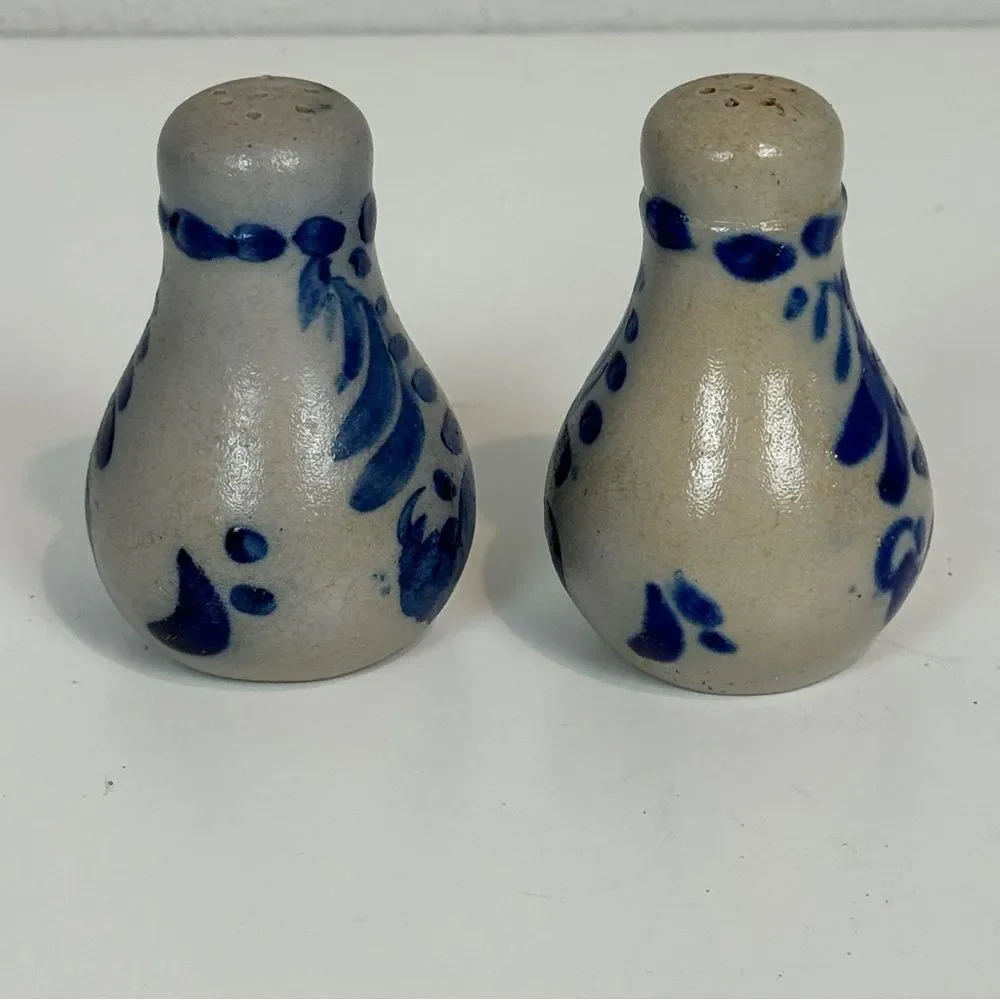 Vintage Salt Glazed German Stoneware Salt & Pepper Shaker Set
